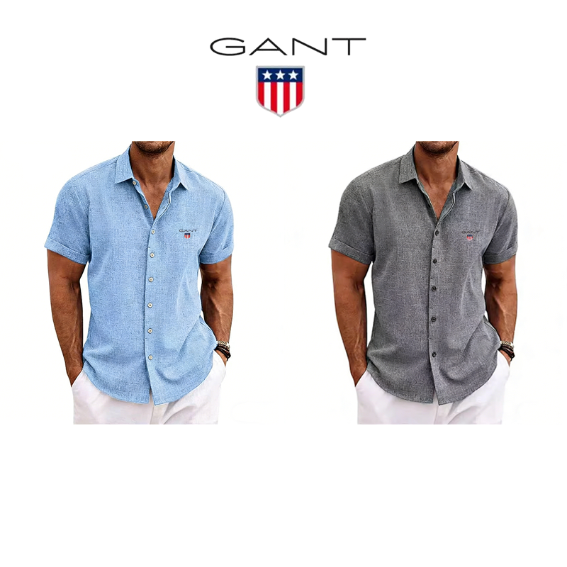 GANT® Chemise en lin pour homme à la coupe ample – lot de 2 pièces