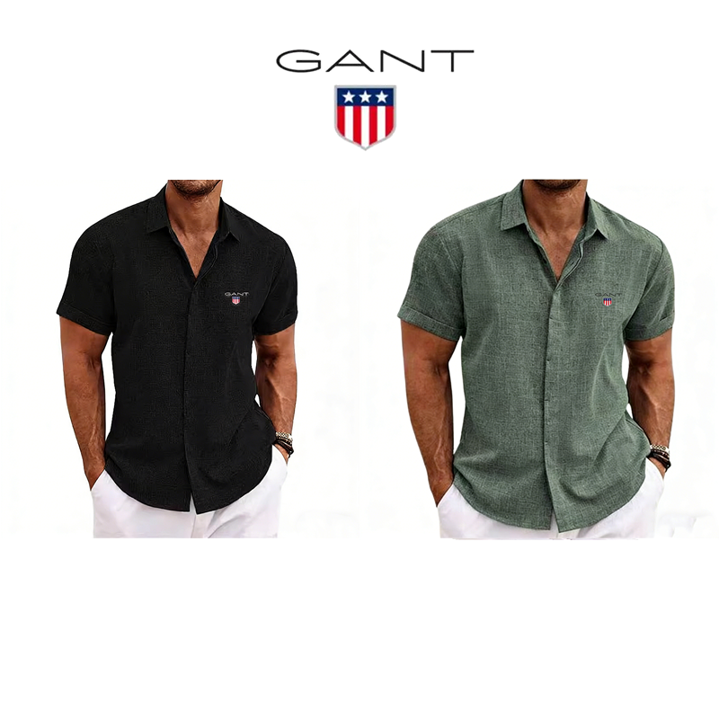 GANT® Chemise en lin pour homme à la coupe ample – lot de 2 pièces