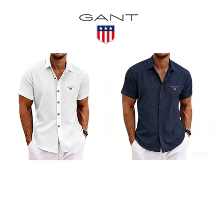 GANT® Chemise en lin pour homme à la coupe ample – lot de 2 pièces