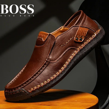 BS® Men's Casual Outdoor Shoes, Leather Flats