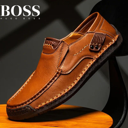 BS® Men's Casual Outdoor Shoes, Leather Flats