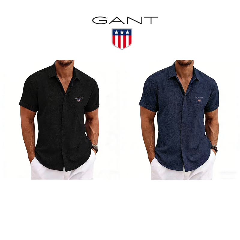 GANT® Chemise en lin pour homme à la coupe ample – lot de 2 pièces